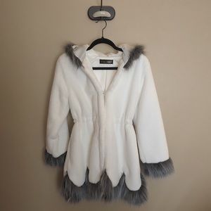 White fur jacket